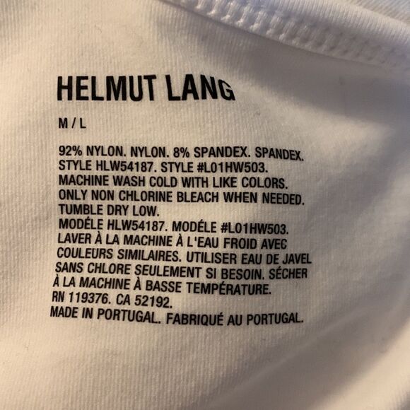 NEW Helmut Lang White Core Cutout Tank| Size M/L - Picture 9 of 9